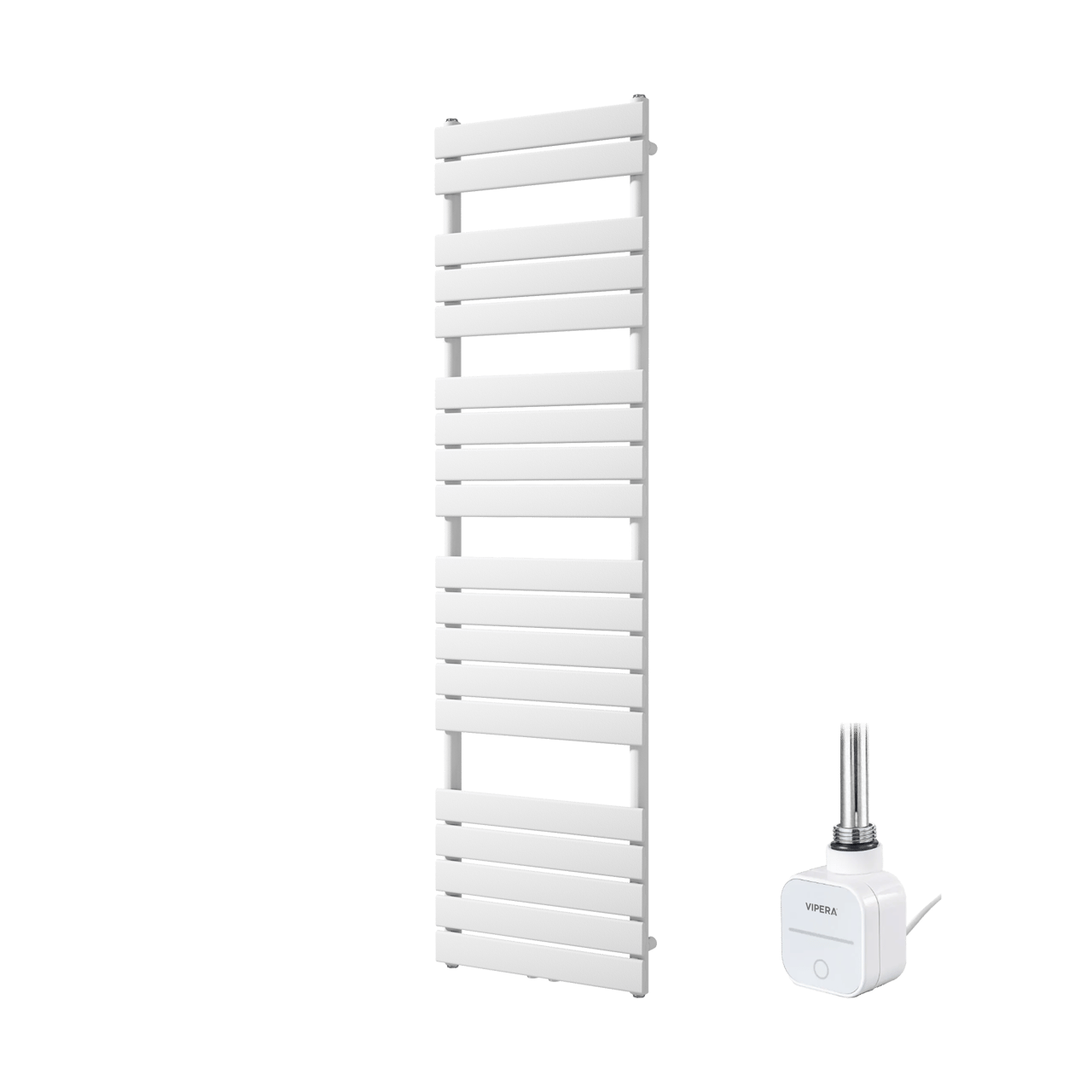 Vipera Vulcan sèche-serviettes Simple 50 x 180 cm chauffage électrique blanc mat raccordement latéral et central possible 800W, résistance incluse
