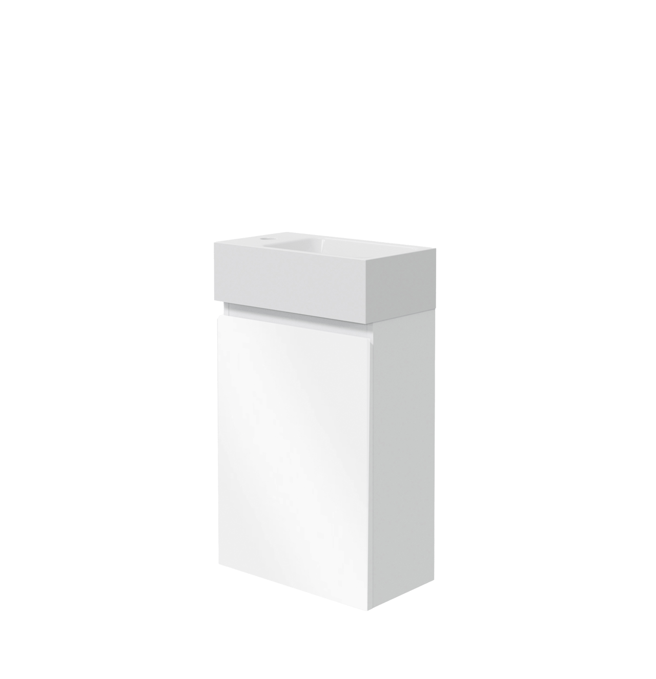 Linie Lado zwevend toiletmeubel 40 x 22 cm glanzend wit met Baro wastafel in glanzend witte keramiek