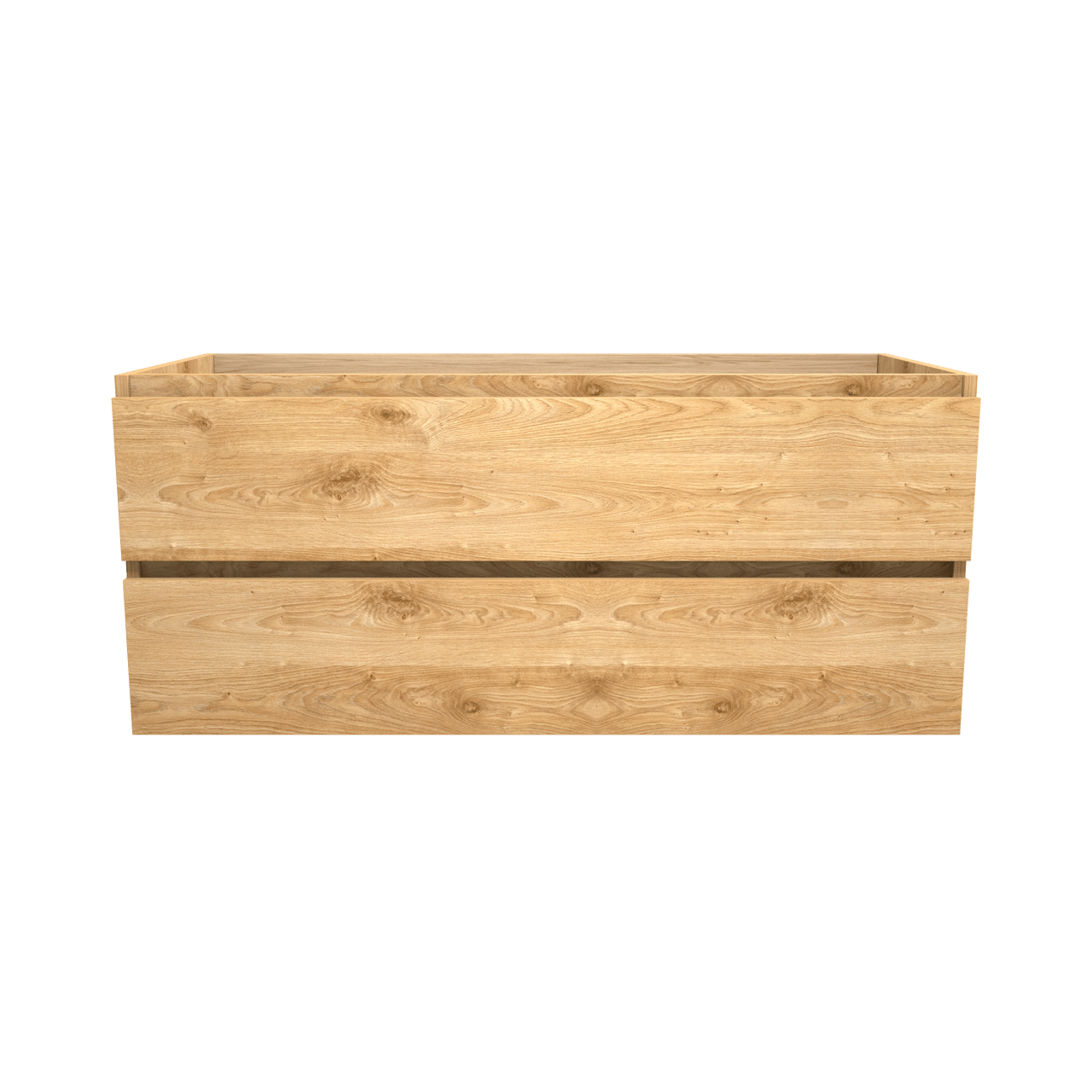 Balmani Lucida hängender Waschbeckenunterschrank: 120 x 55 cm, Eiche rustikal, 2 Schubladen