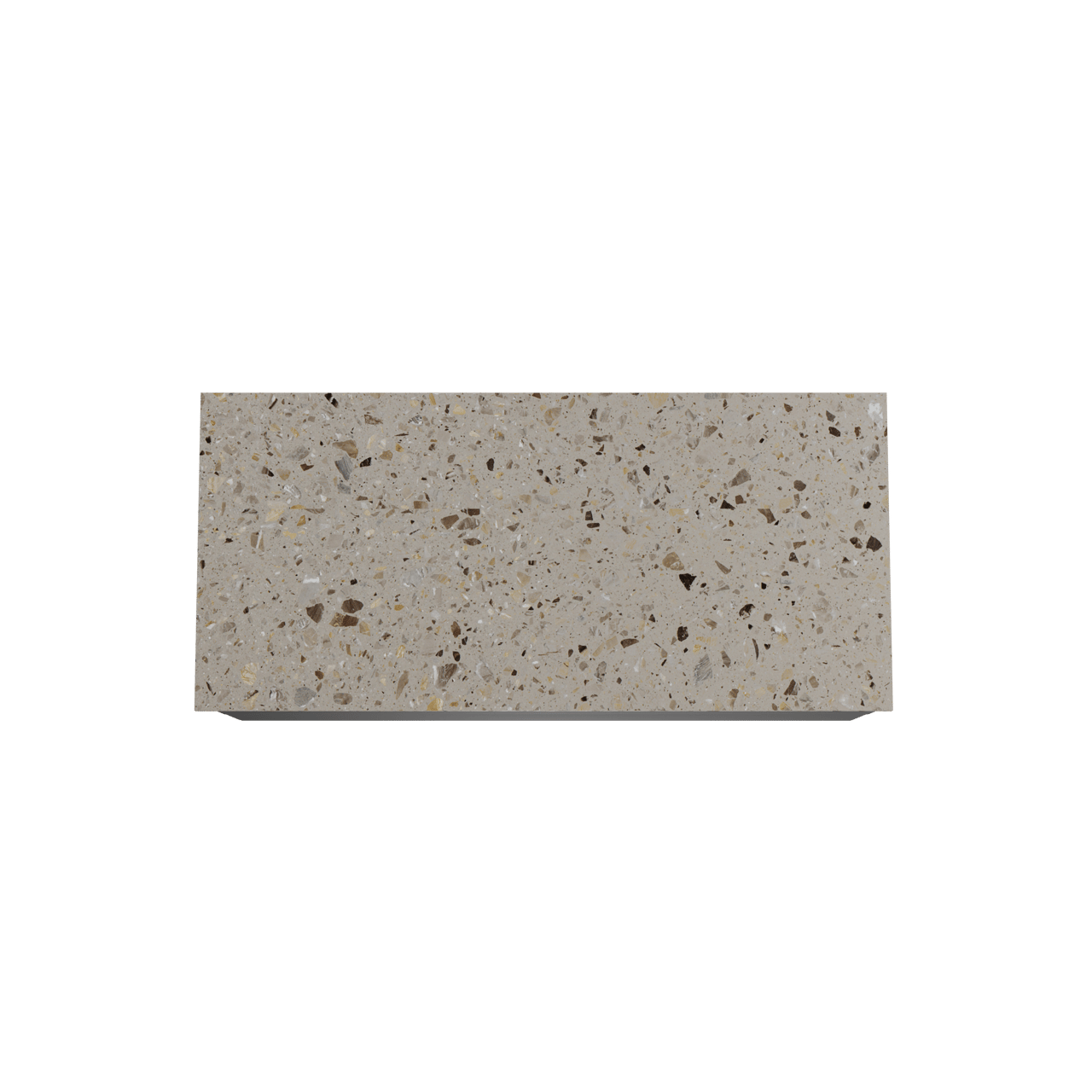 Balmani Mitra hängendes Möbelstück Set: 120 x 55 cm, Schwarz matt, mit Stretto Einzel- oder Doppel Waschtischplatte, Terrazzo in Greige