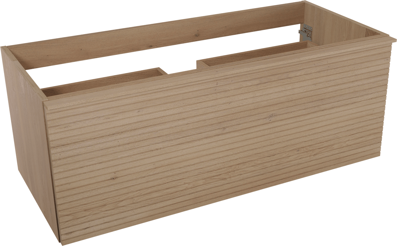 Balmani Forma zwevende wastafelonderkast 120 x 55 cm naturel eiken 2 lades horiz. sym. groef