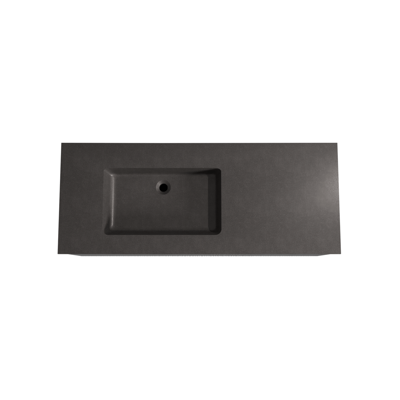 Storke Ribs zwevend badmeubel 130 x 52 cm zwart eiken met Scuro asymmetrisch linkse wastafel in kwarts mat zwart, Verticale asymmetrische rechte ribbel