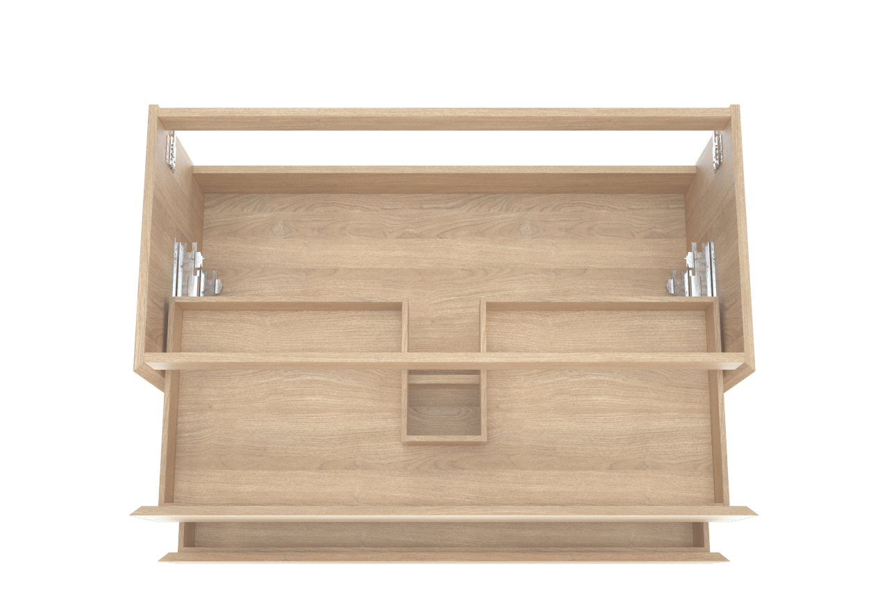 Balmani Mitra zwevende wastafelonderkast 120 x 55 cm fineer natuur eik 2 lades