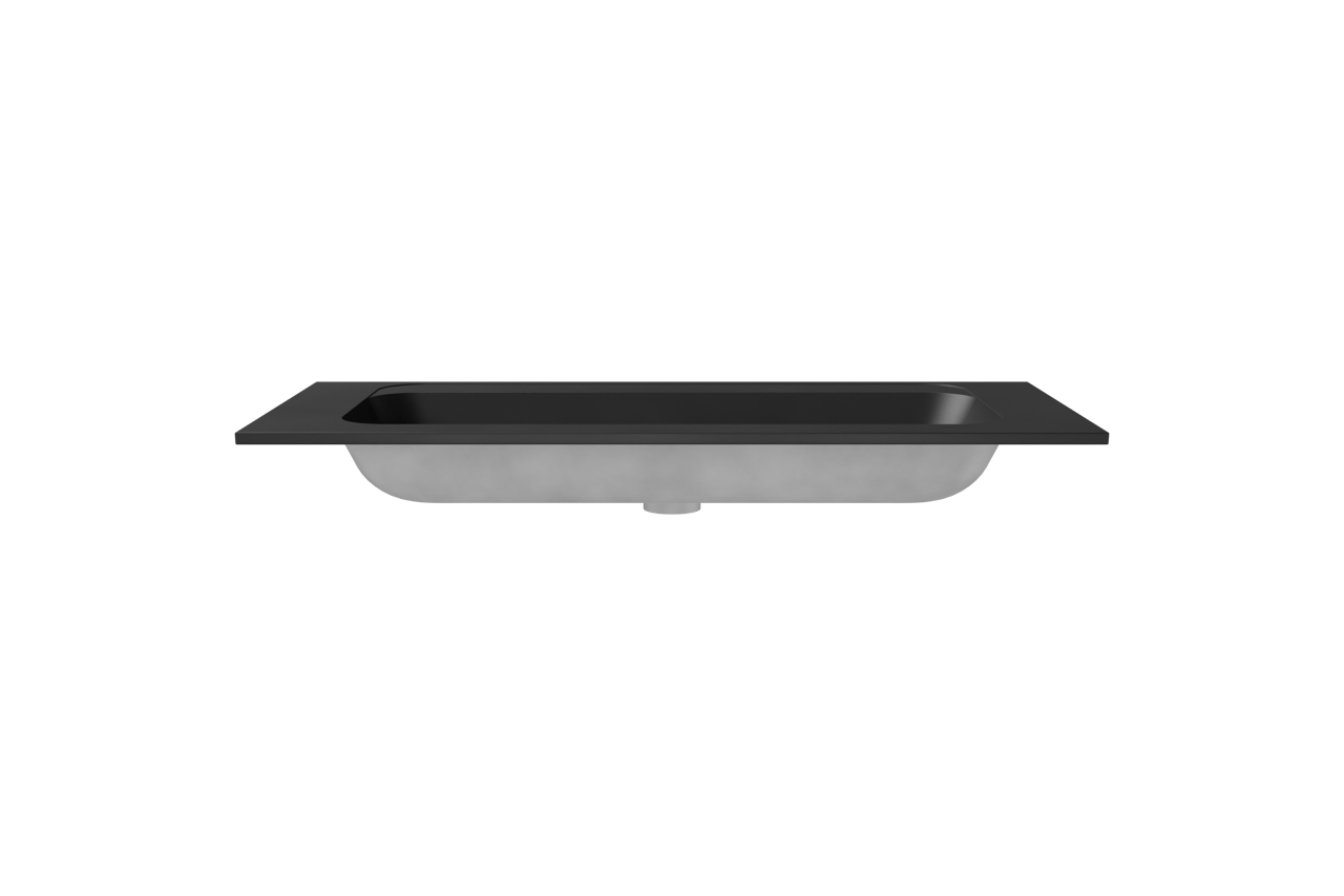 Balmani Tablo Strada plan simple pour 2 trous de robinet top solid noire matte 120 x 55 cm
