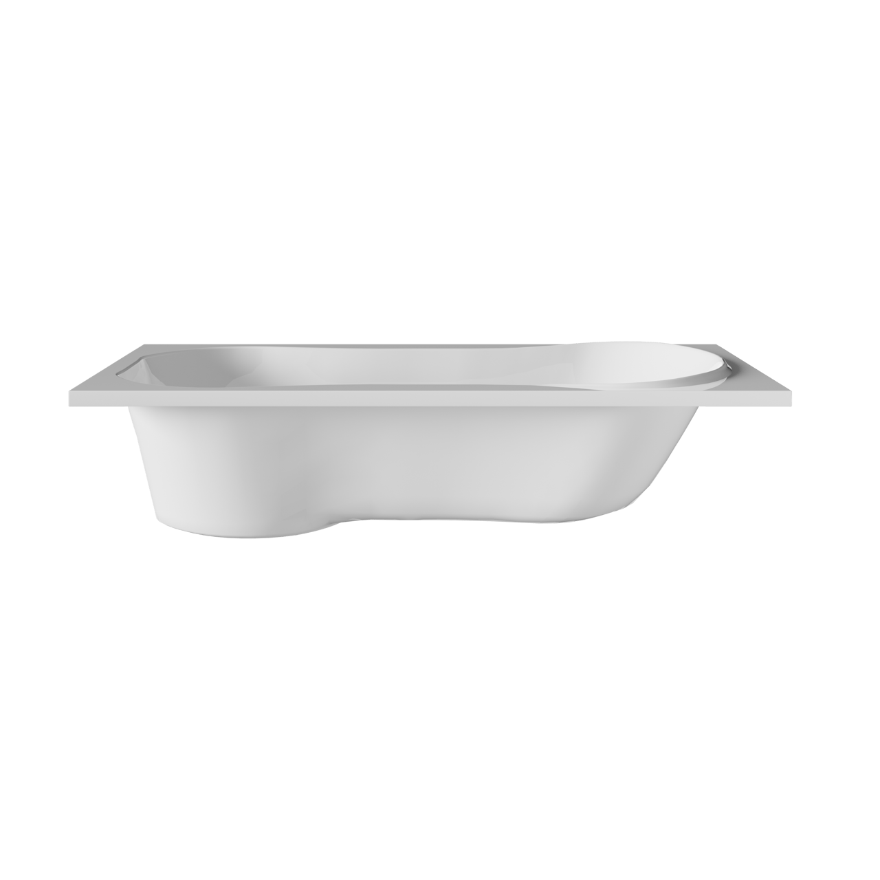 Luca Varess Trasime 1-Personen-Einbaubadewanne: 180 x 80 cm, Acryl, Weiß Glänzend