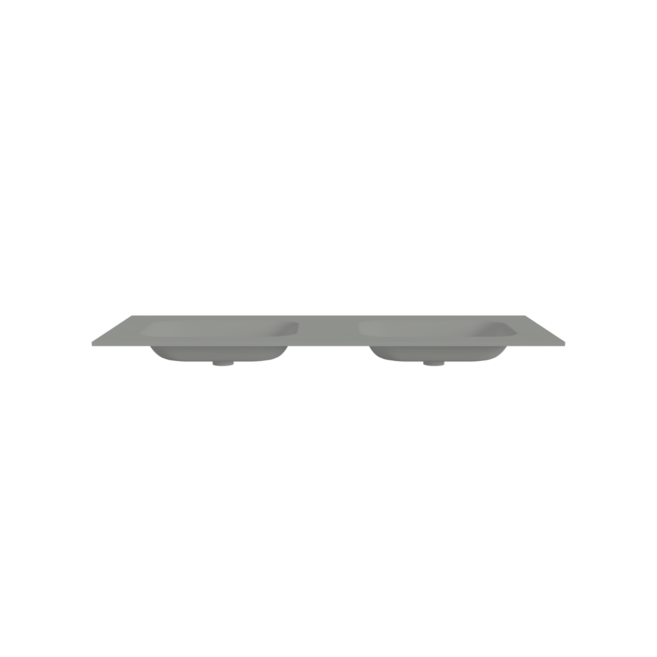 Balmani Tablo Arcato double vasque avec crépine Solid Surface gris pierre mat 135 x 55 cm