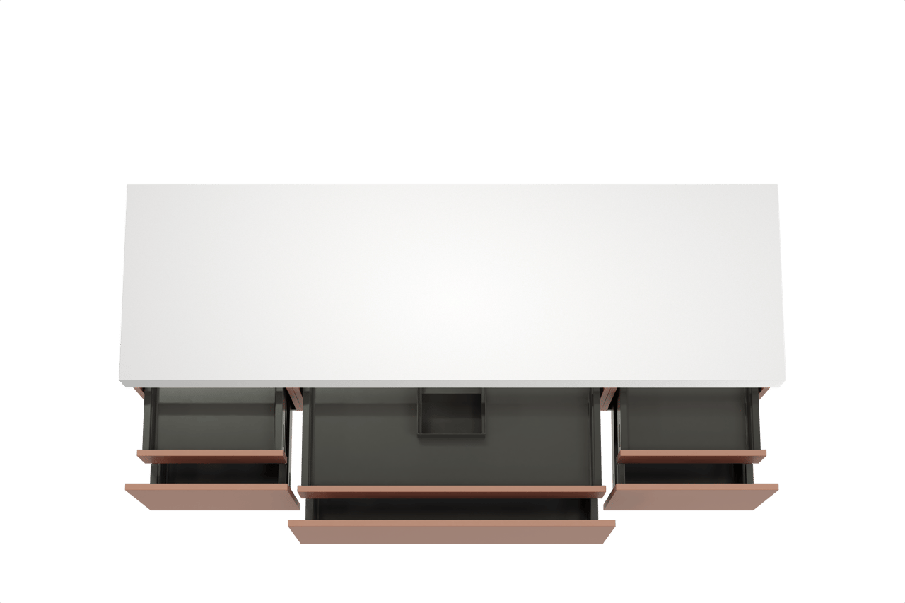 Balmani Sfera by Lucida zwevend badmeubel 180 x 55 cm cotto met Dominus enkel of dubbel wastafelblad in solid surface mat wit