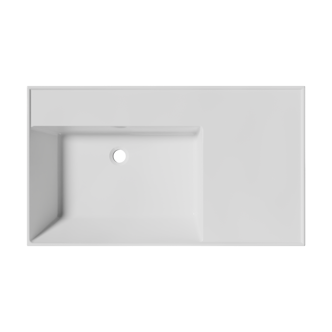 Balmani Argila asymmetrisch linkse wastafel composietmarmer Glanzend Wit 80 x 46 cm