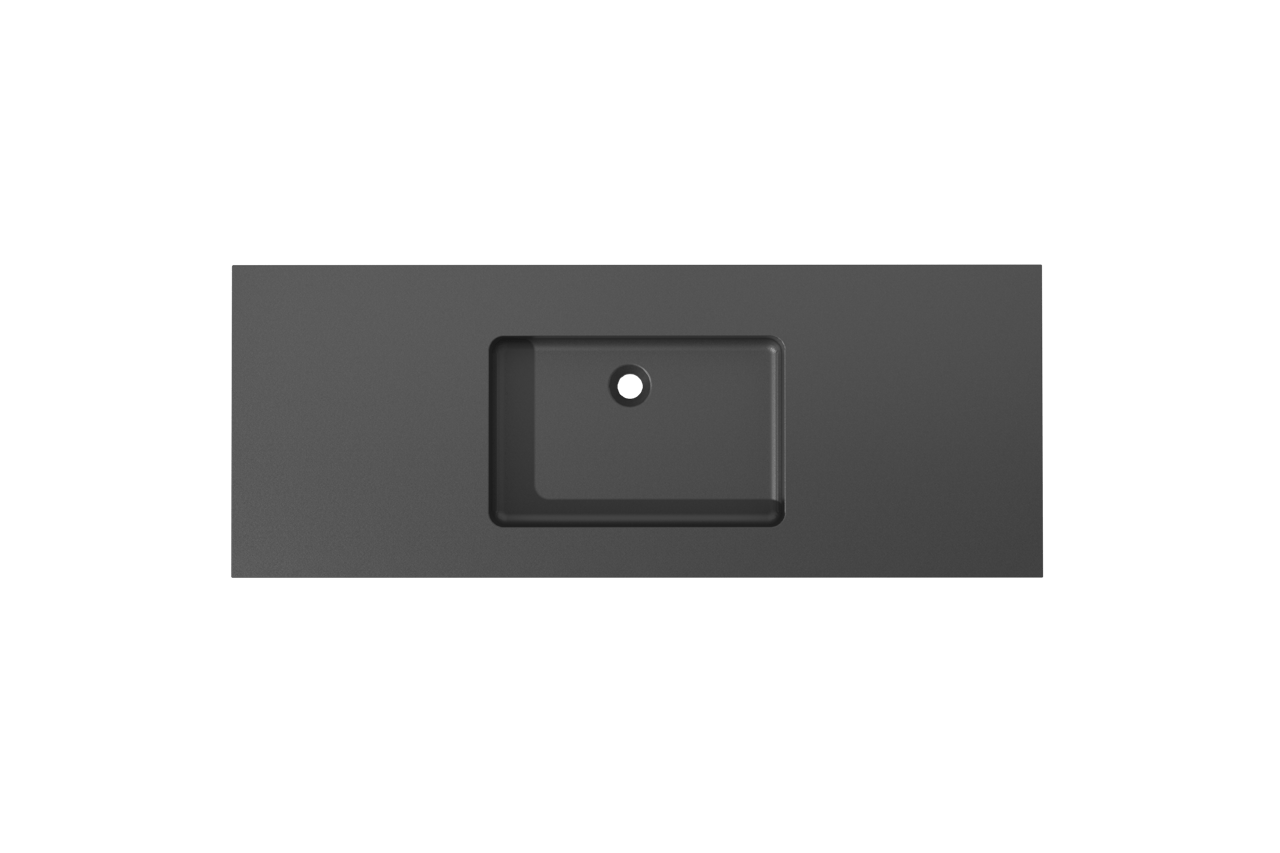 Storke Scuro enkele wastafel mat kwarts 135 x 52 cm