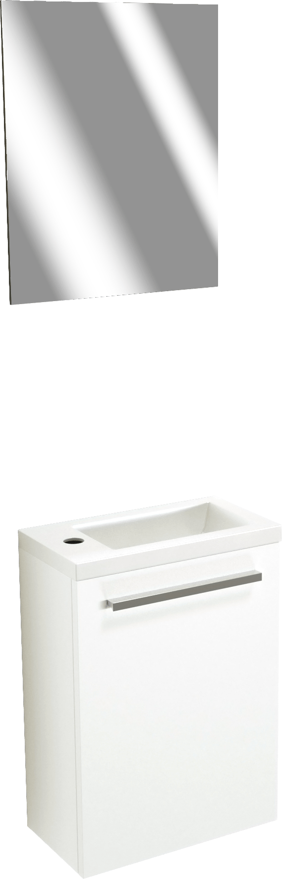 SanyOne Roxy zwevend toiletmeubel 40 x 22 cm wit met Roxy wastafel in glanzend composiet marmer