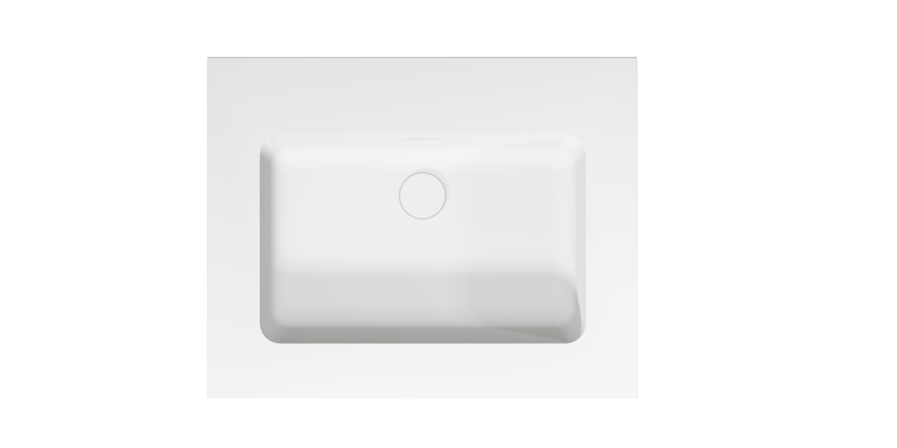 Storke Mata enkele wastafel matte solid surface 65 x 52 cm, crepine inbegrepen