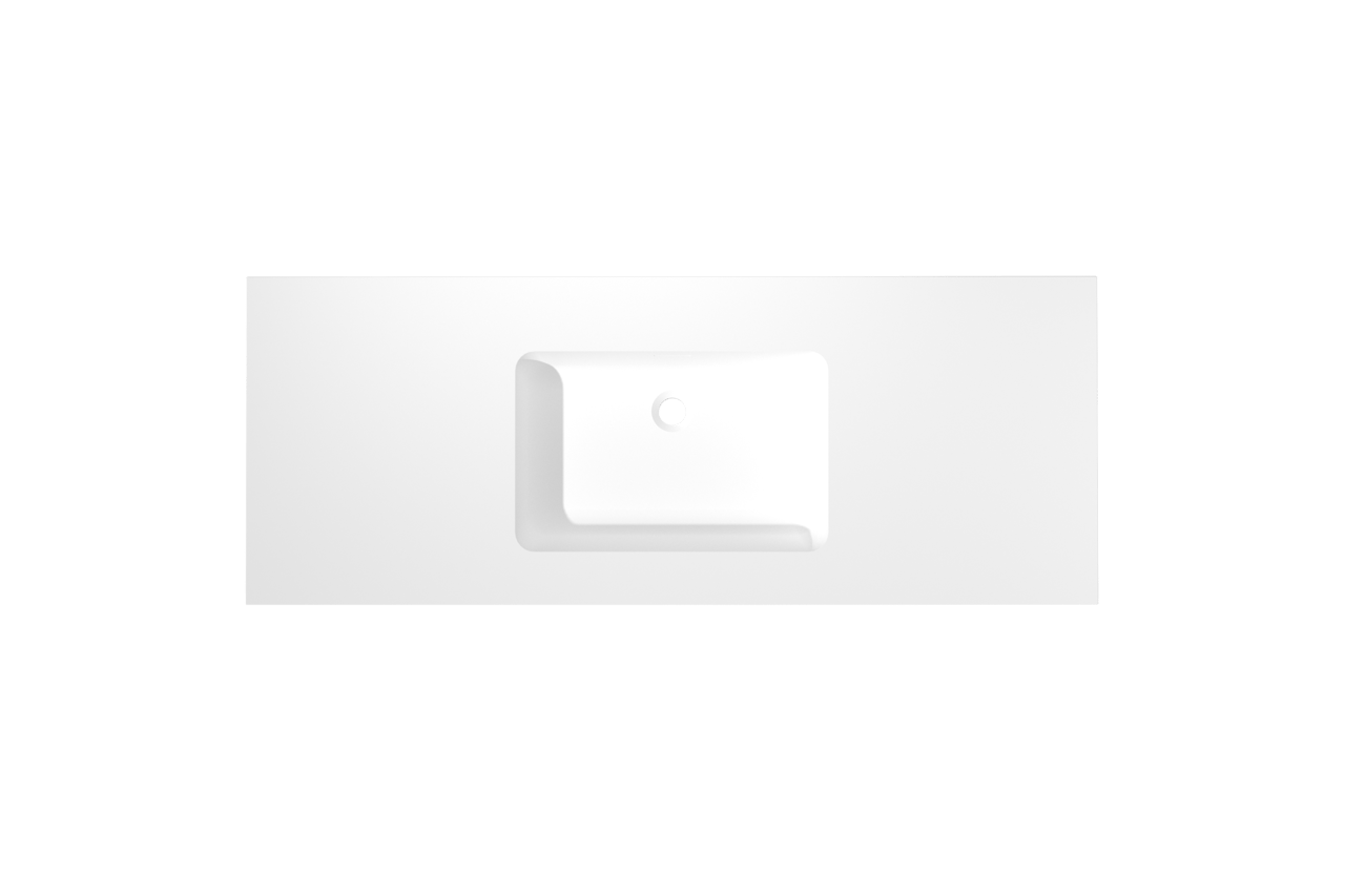 Storke Mata enkele wastafel matte solid surface 135 x 52 cm
