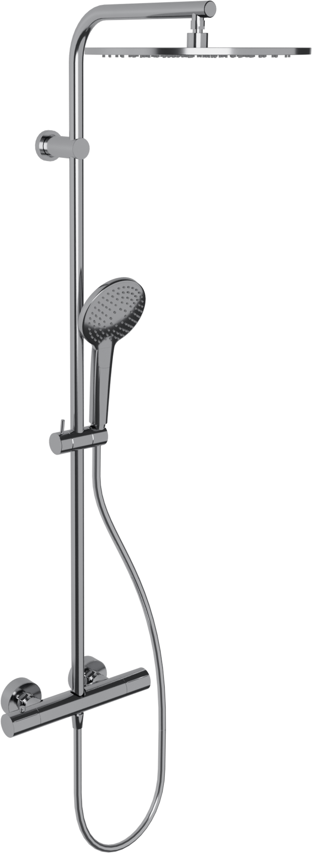 Blaufoss Round 300 colonne de douche de pluie mitigeur thermostatique Chrome Brillant