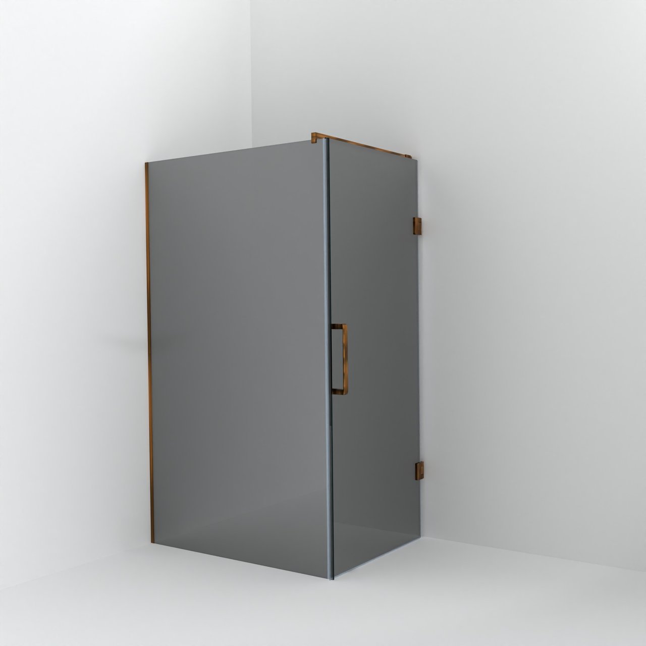 Balmani Modular inloopdouche met deur: 120 x 200 cm met deur 90 cm, Reflex spiegelglas met coating, Brushed Rosegold profielen