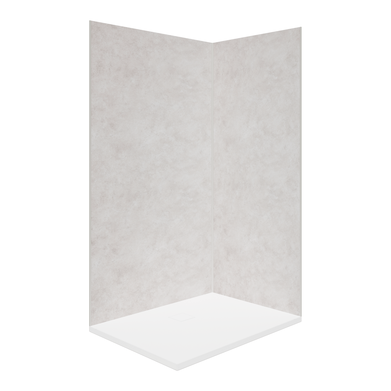 Linie Plato Set revêtement mural de douche 120x260 cm & 90x260 cm pvc gris clair Clermont