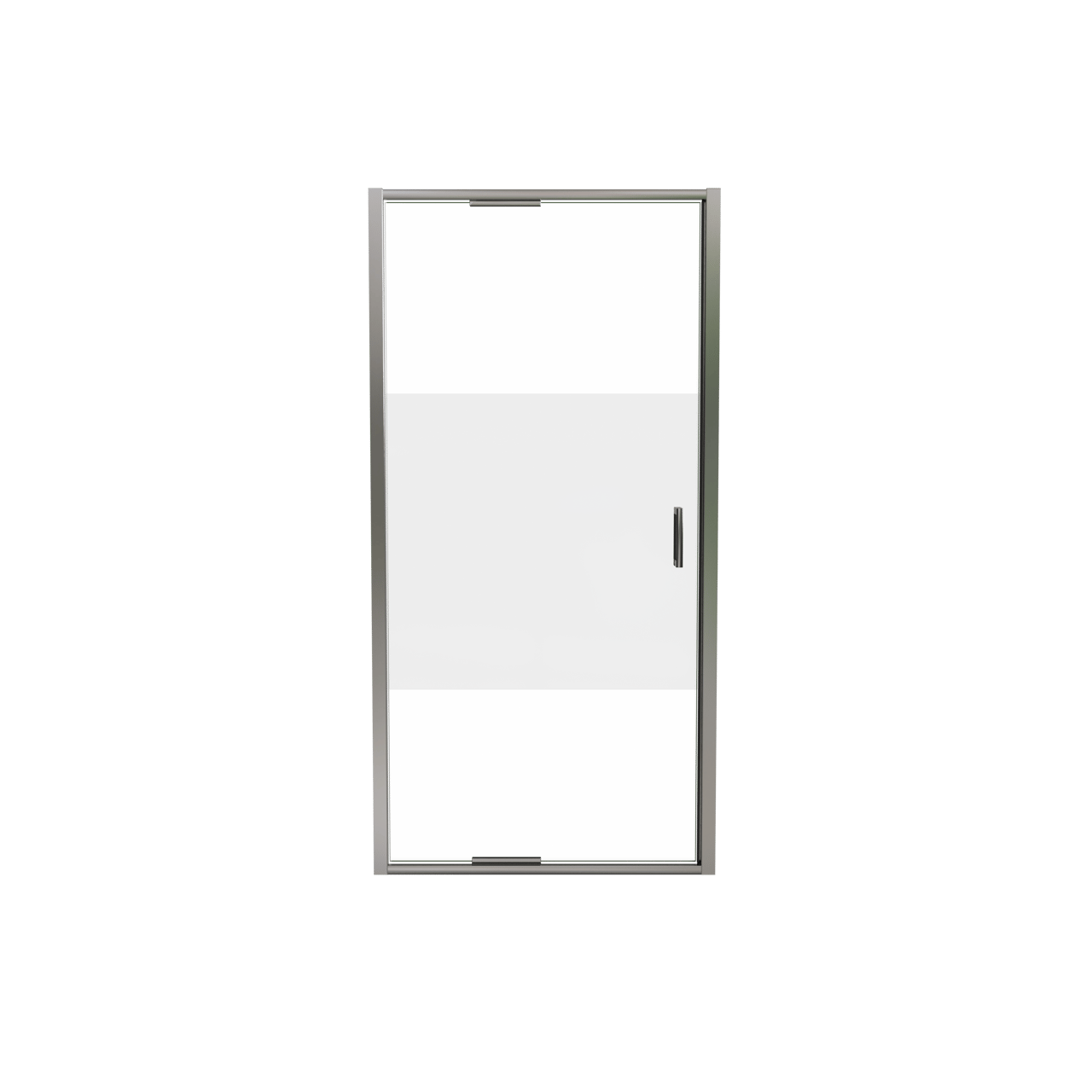 Luca Varess Vidor In douche draaideur 100 cm x 190 cm Helder glas met matte strook glanzend chroom profiel