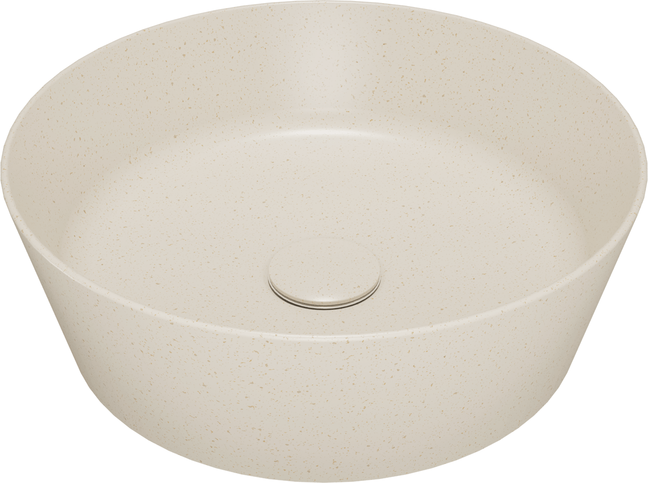 Storke Cona Aufsatzwaschbecken Beige Granita Solid Surface rund Ø 36 cm