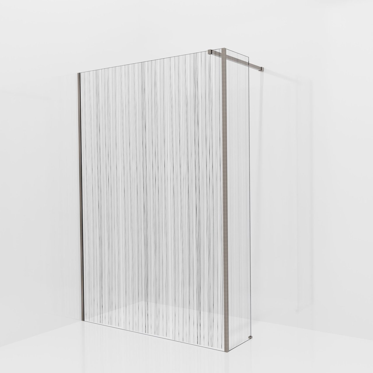 Balmani Modular Walk-In Dusche mit fester Seitenwand: 140 x 200 cm, Mikado, Profil Brushed GunMetal