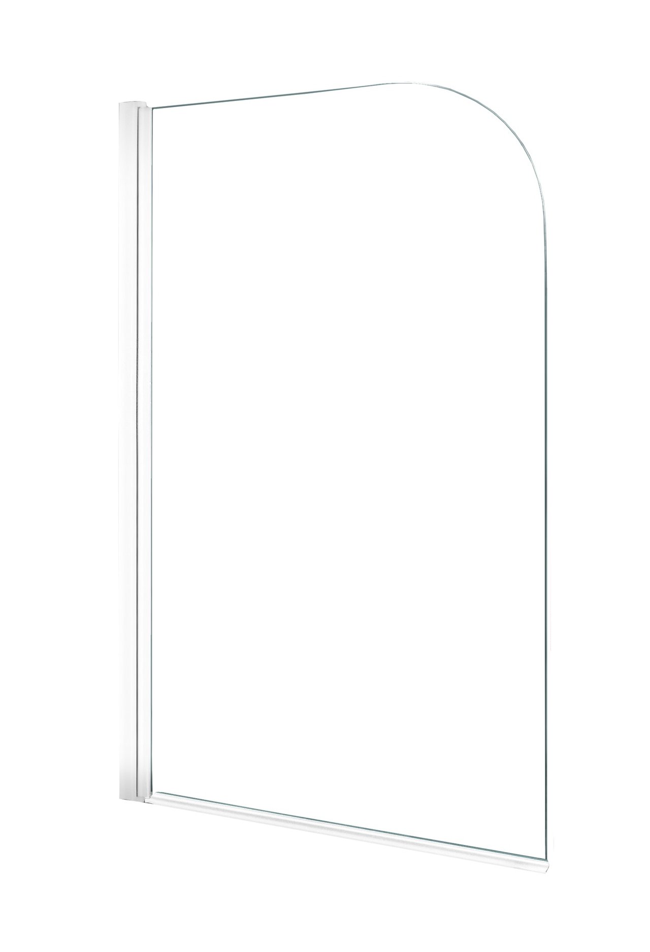 Linie Palma Badewannenaufsatz: 80 cm, Klarglas, Weißes Profil
