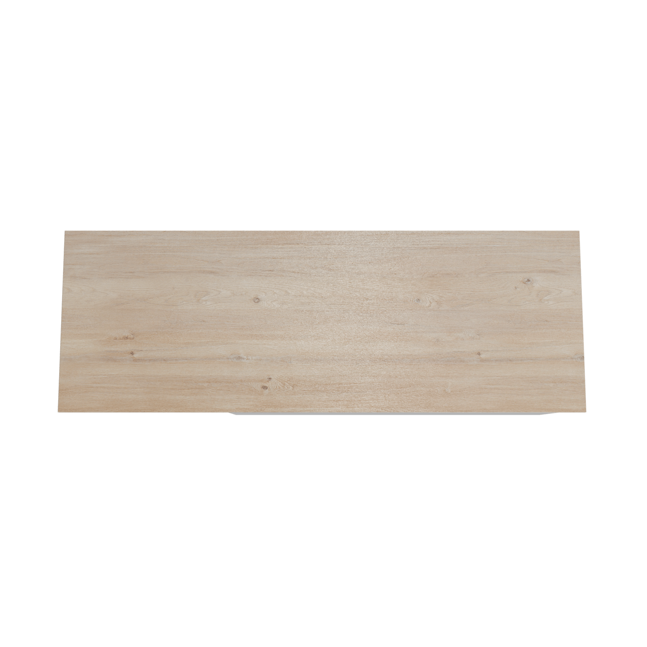 Storke Edge meuble salle de bains suspendu 150 x 52 cm blanc brillant avec Panton tablette simple ou double en mélaminé chêne brut