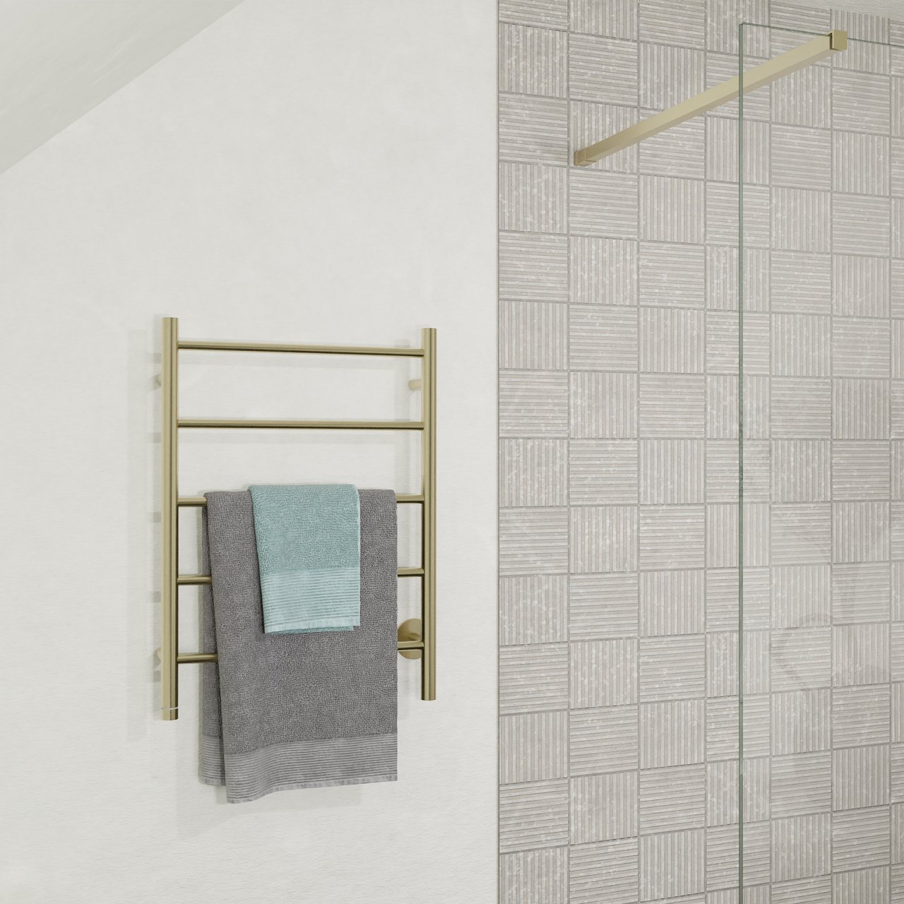 Blaufoss Odda Alto Handtuchwärmer 75 x 55 cm Brushed Champagne Gold 50W