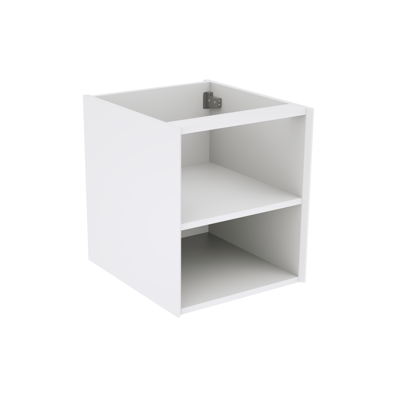 Storke Edge hängender Waschbeckenunterschrank: 45 x 52 cm, Weiß matt, mit 2 offenen Nischen