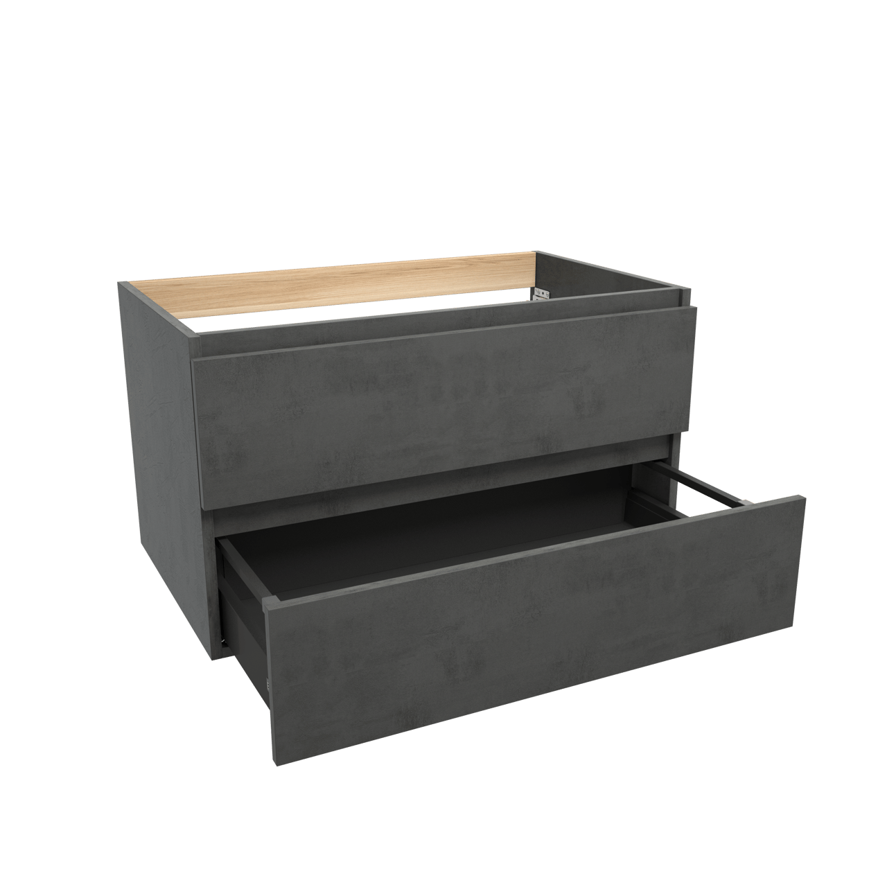 Balmani Lucida zwevende wastafelonderkast 90 x 55 cm beton donkergrijs 2 lades