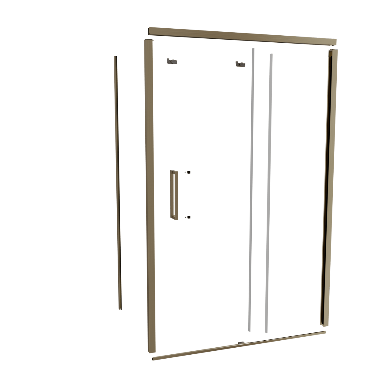 Balmani Senses Design 140 cm droite ensemble de profils pour coin-douche avec porte coulissante brushed champagne gold