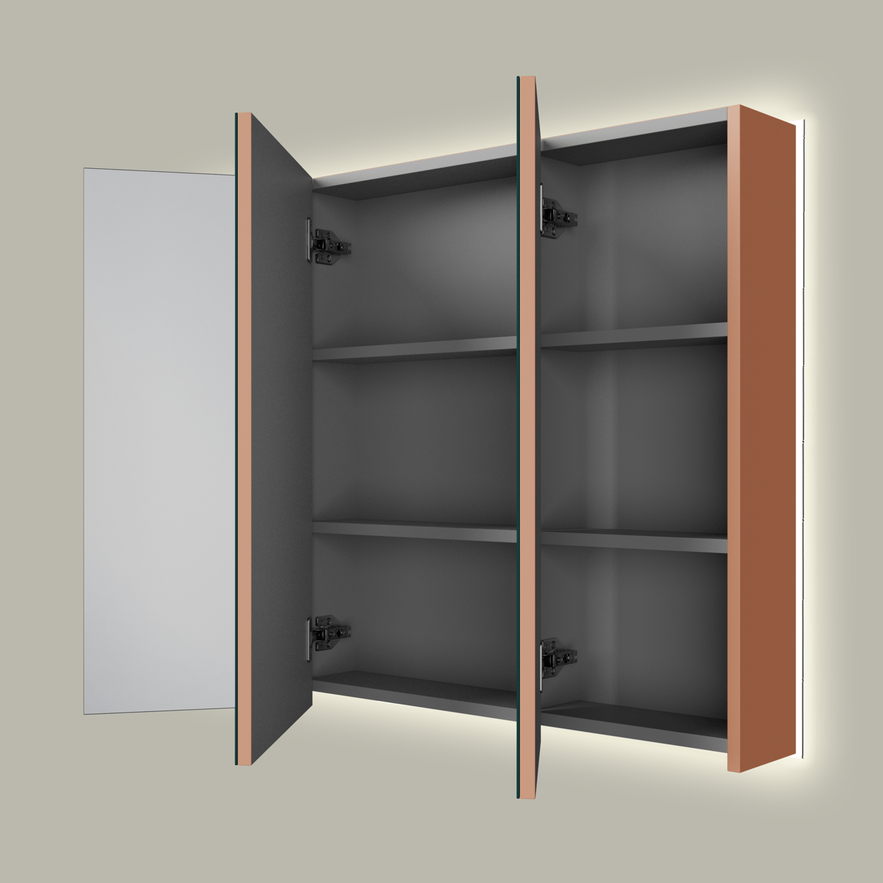 Linie Montro armoire de toilette lumineuse 100 x 75 cm cotto