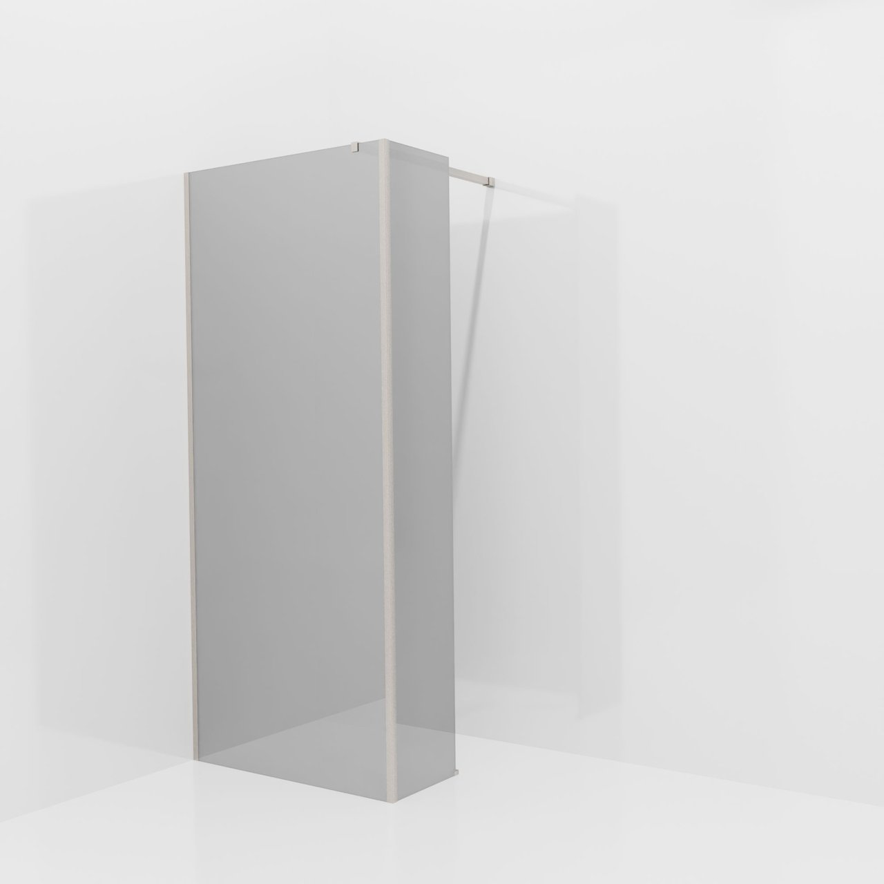 Balmani Modular douche à l'italienne avec paroi latérale fixe: 90 x 200 cm, Miroir Reflex, Profil Brushed CoolMetal