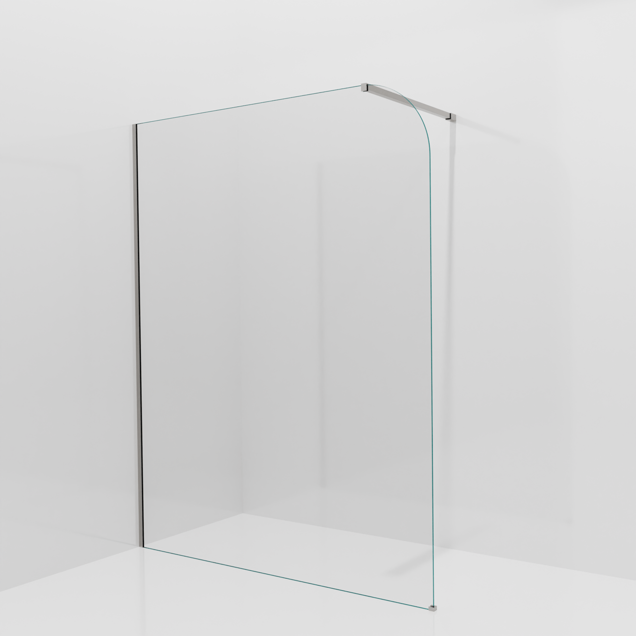 Balmani Modular douche à l'italienne: 160 x 200 cm, Verre transparent arrondi, avec coating, Profil Brushed Inox
