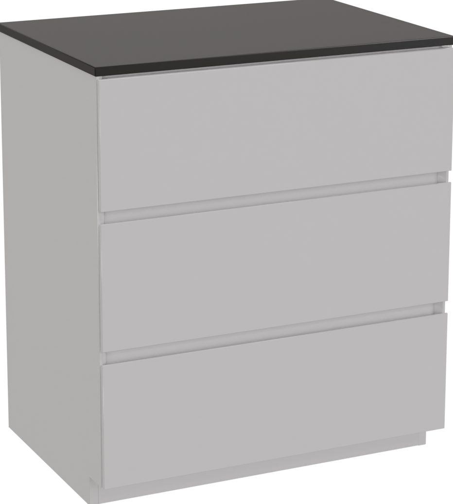 Storke Edge freistehendes Möbelstück Set: 75 x 52 cm, Weiß glänzend, mit Panton Einzel Waschtischplatte, Pulverbeschichtetes MDF Schwarz matt