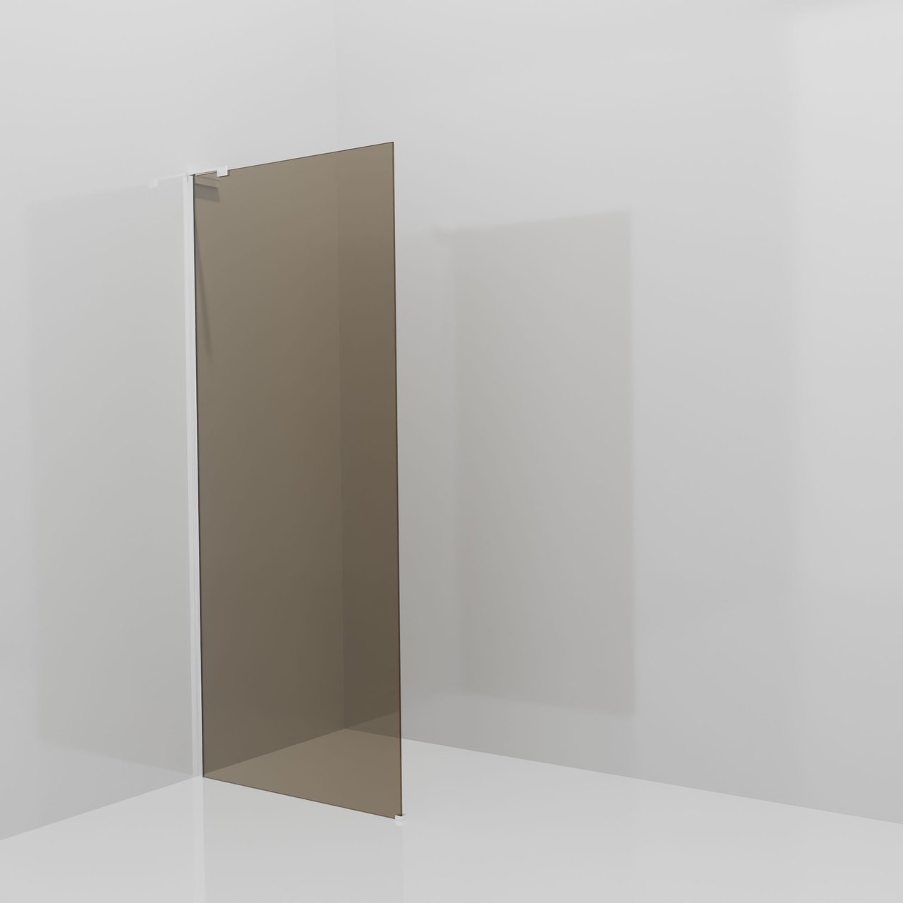 Balmani Modular Walk-In Dusche: 90 x 200 cm, Bronze Glas, Profil Chrom glänzend mit L-Shape