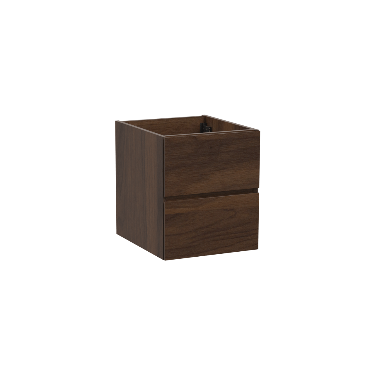 Storke Edge zwevende wastafelonderkast 45 x 52 cm notelaar 2 lades