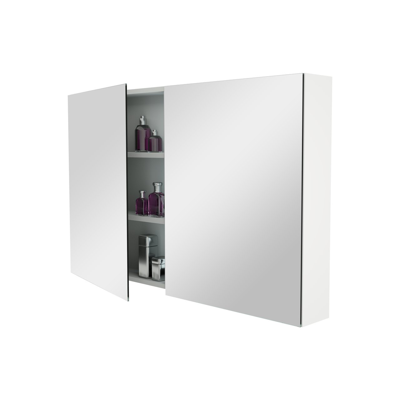 Storke Reflecta Spiegelschrank Bad: 120 x 75 cm, Weiß matt