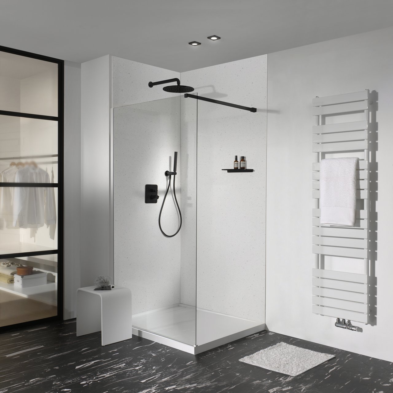 Balmani Piatto Duschrückwand 120 x 260 cm Solid Surface Sahara