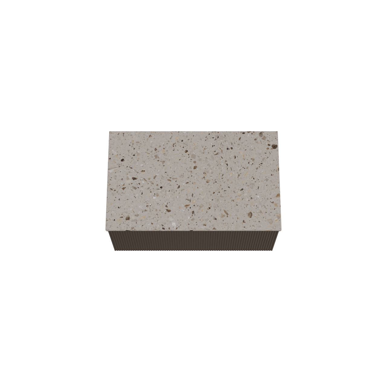 Balmani Forma zwevend badmeubel 90 x 55 cm zwart eiken met Stretto enkel wastafelblad in terrazzo greige terrazzo, Verticale symmetrische rechte ribbel