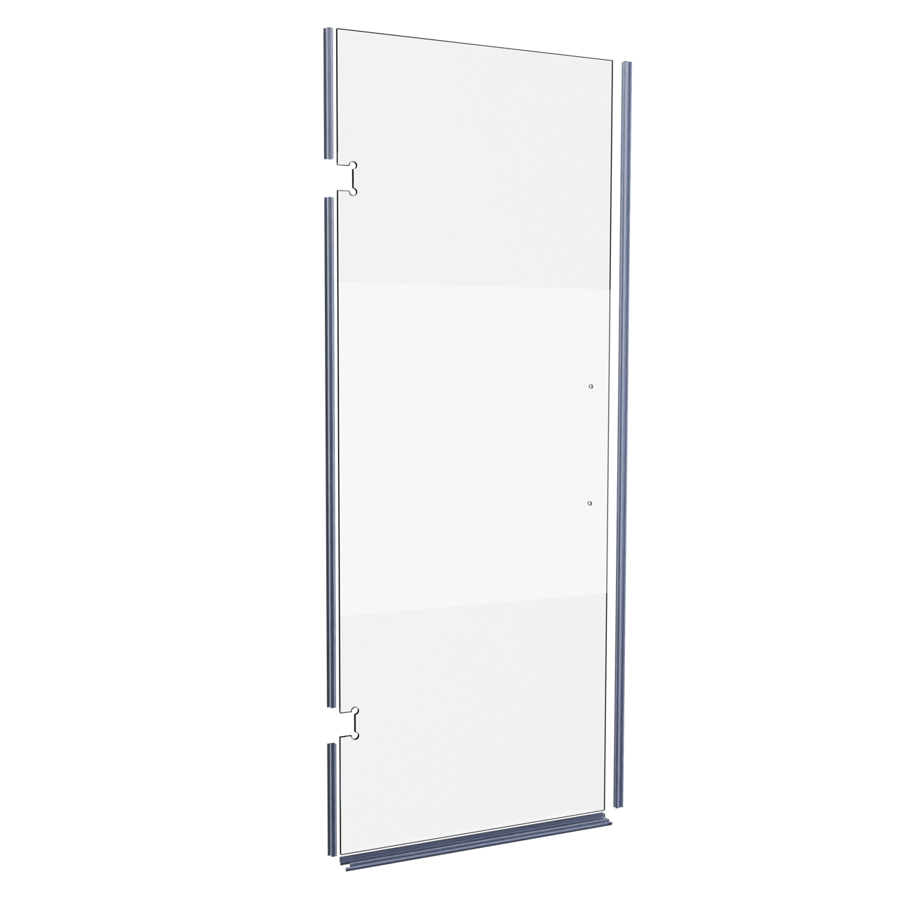 Balmani Modular Panneau en verre et joints pour porte de douche à gauche 841 mm Verre transparent avec bande matte, coating inclus