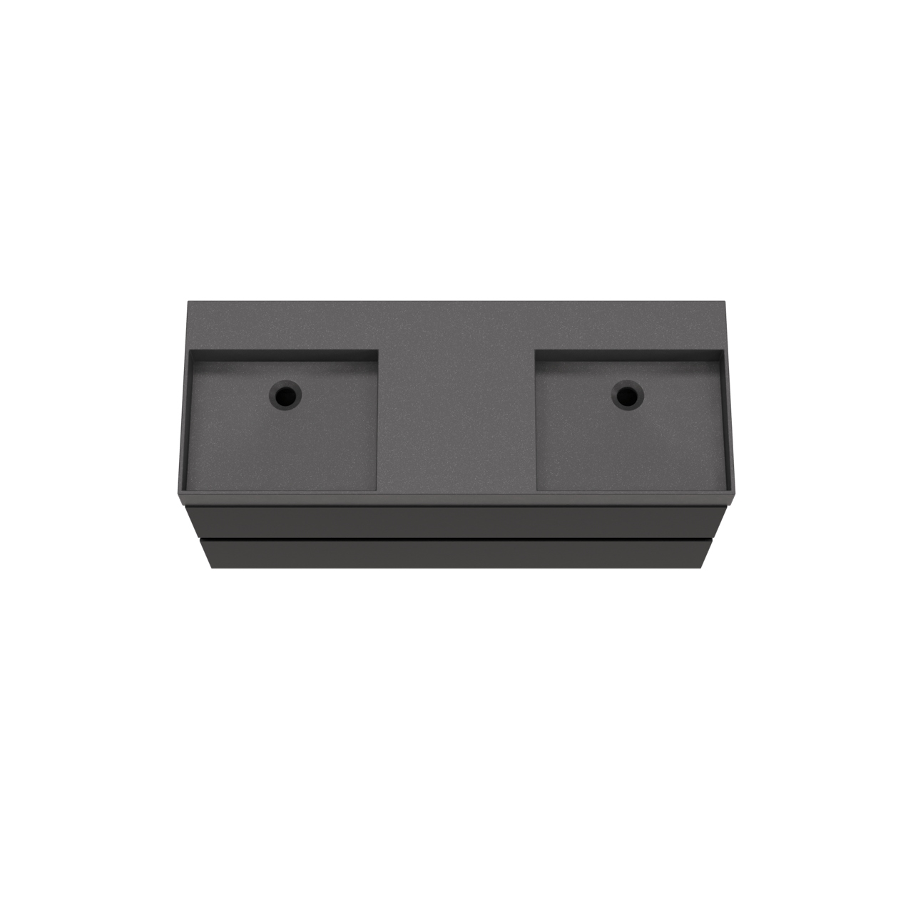 Storke Edge meuble salle de bains suspendu 120 x 46 cm noir mat avec Jura double vasque en quartz noir mat
