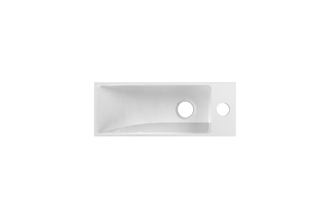 Luca Varess Funky handenwasser 38 x 14,5 cm glanzend witte porselein