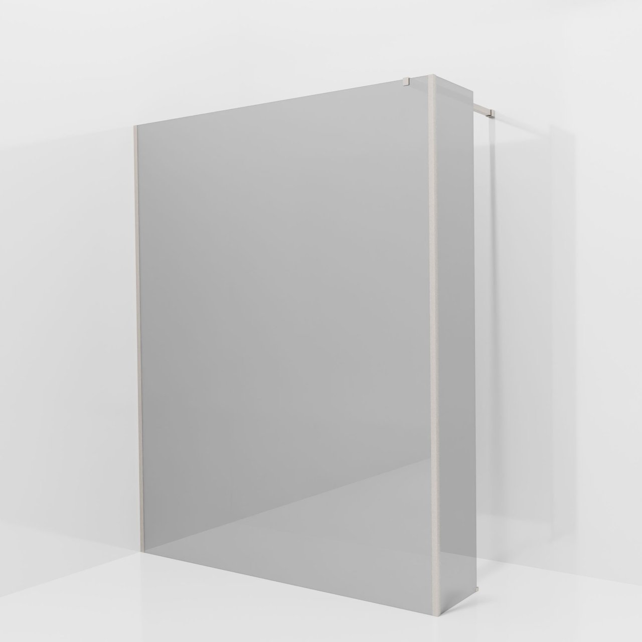 Balmani Modular douche à l'italienne avec paroi latérale fixe: 160 x 200 cm, Miroir Reflex, Profil Brushed CoolMetal
