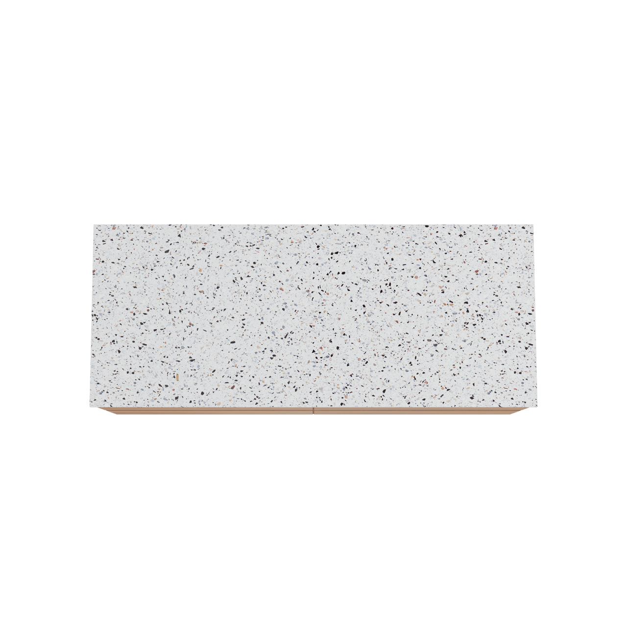 Balmani Mitra meuble salle de bains suspendu 135 x 55 cm teck avec Stretto tablette simple ou double en blanc/noir mat terrazzo
