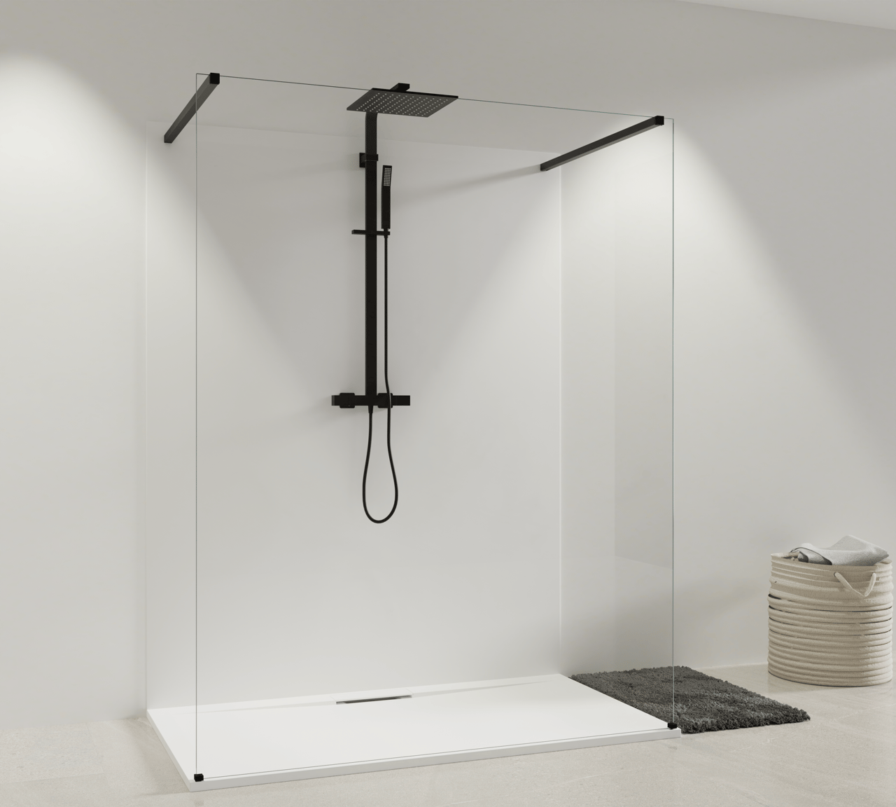 Balmani Dolce Duschwanne: 160 x 90 cm, Solid Surface, Weiß matt