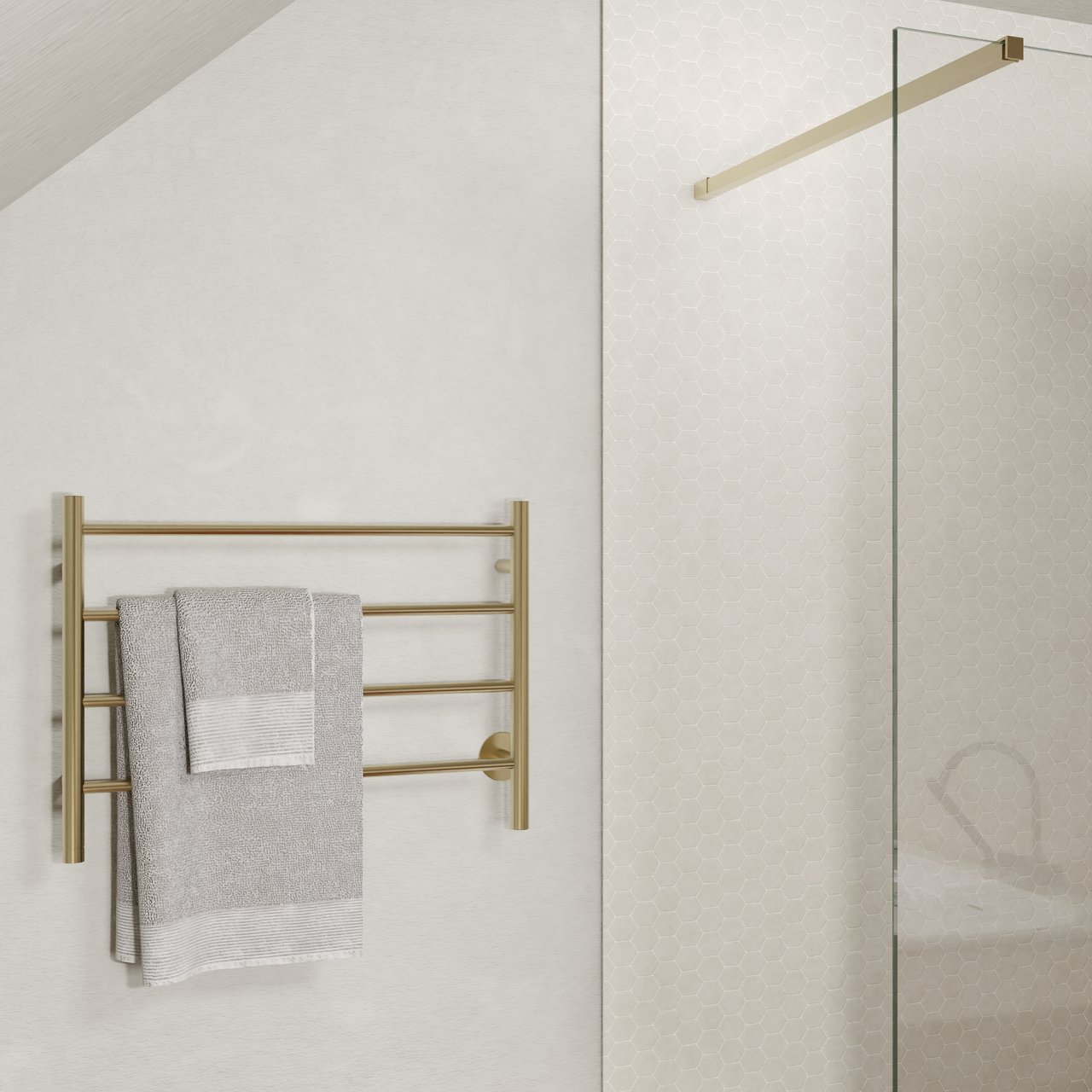 Blaufoss Odda Basso Handtuchwärmer 55 x 75 cm Brushed Champagne Gold 50W