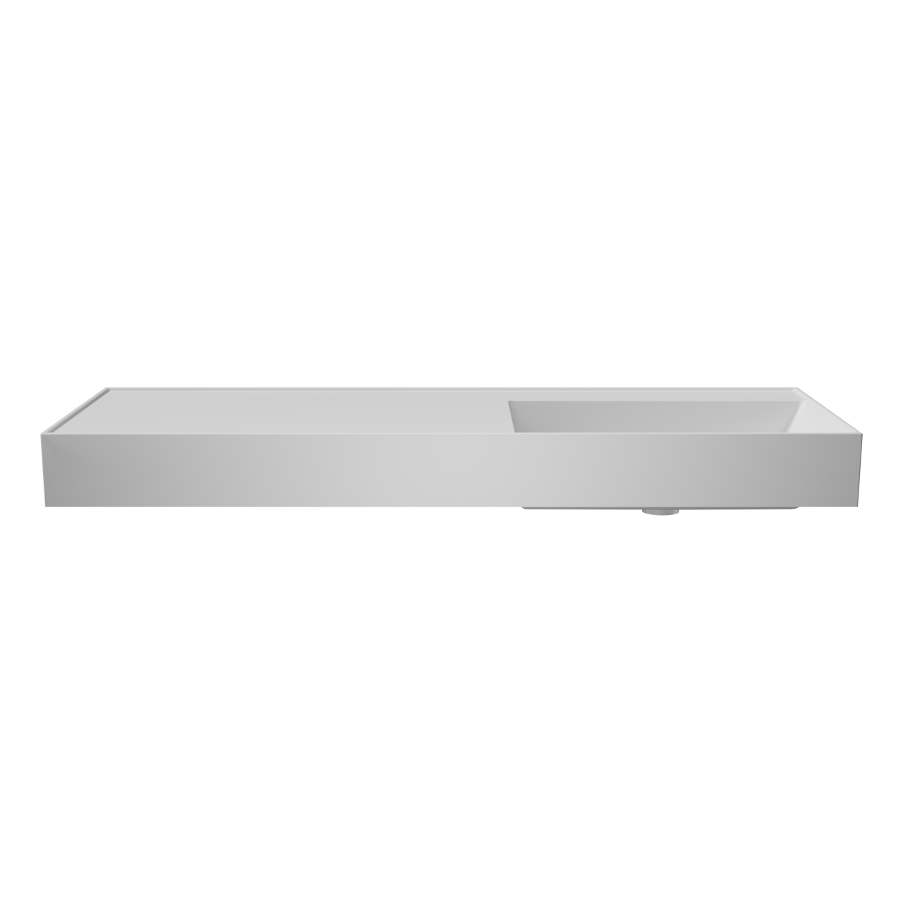 Balmani Argila asymmetrisch rechtse wastafel composietmarmer mat wit 120 x 46 cm
