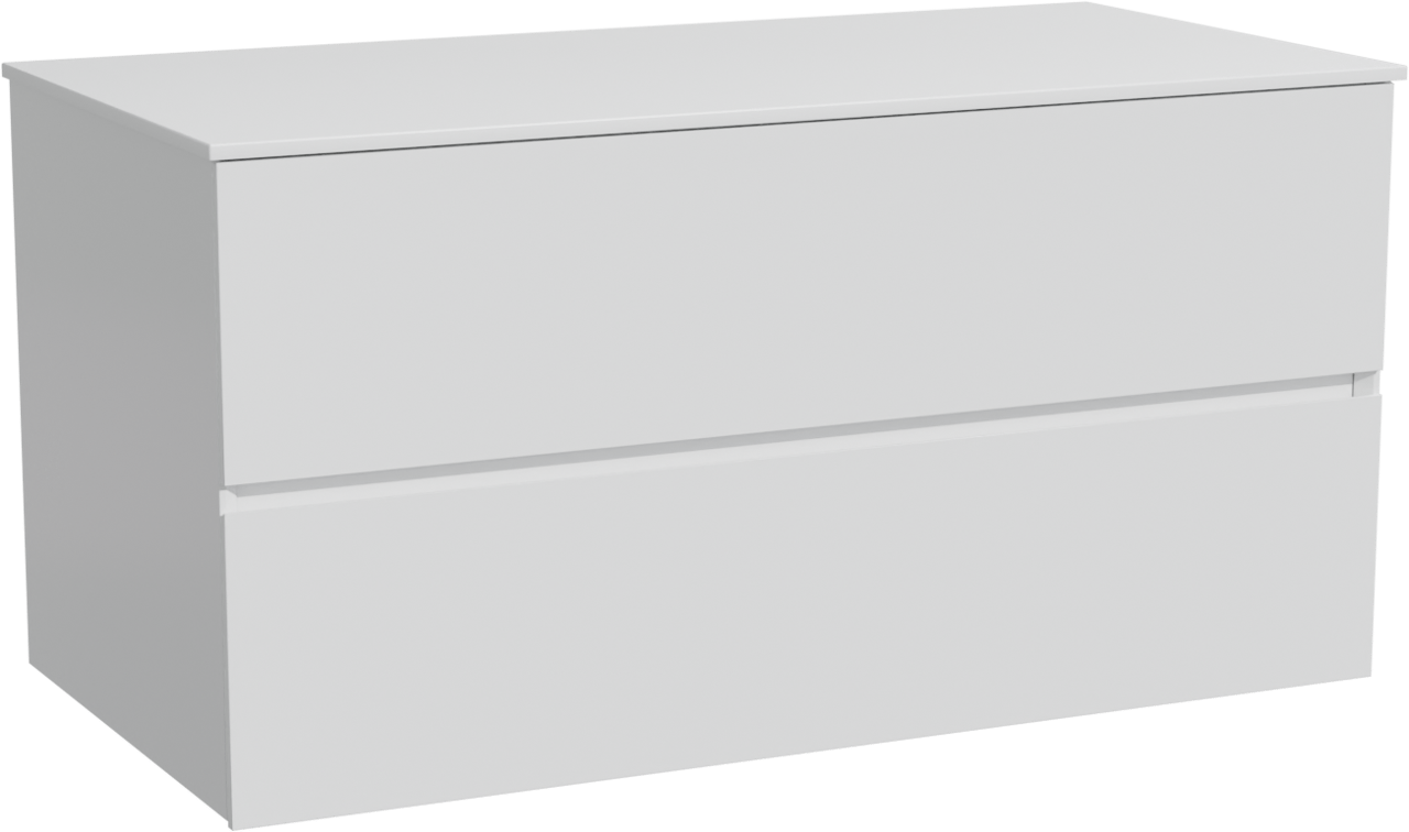Storke Edge meuble salle de bains suspendu 105 x 52 cm blanc mat avec Tavola tablette simple en solid surface blanc mat