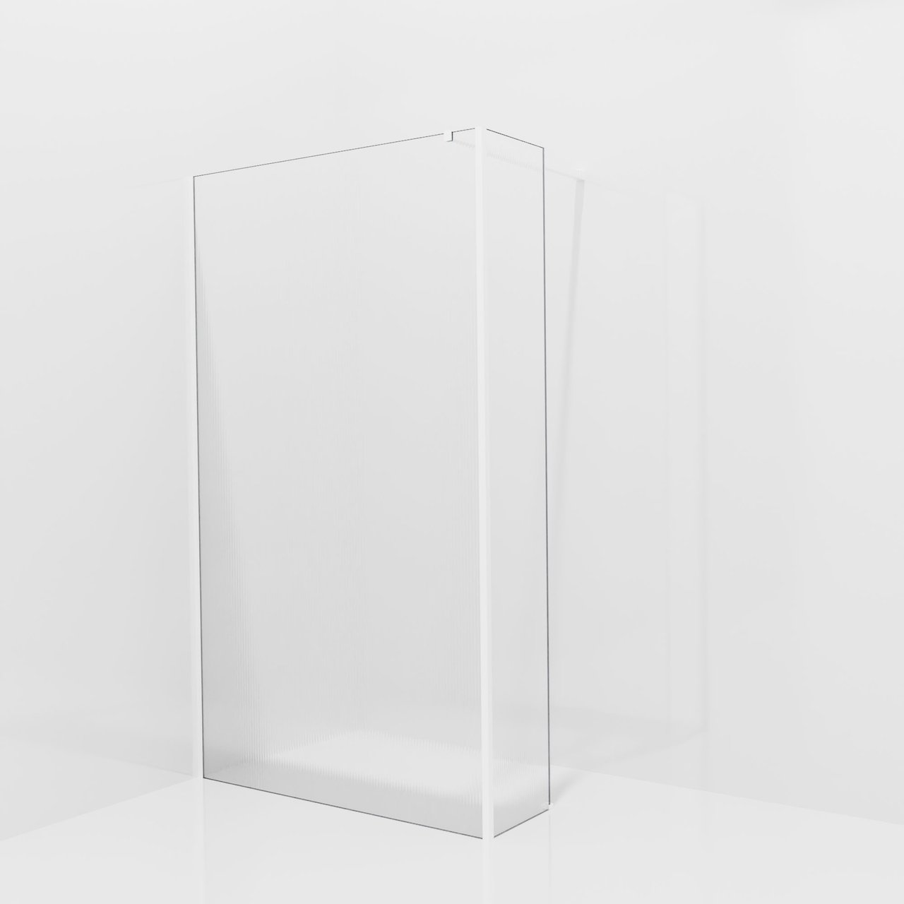 Balmani Modular douche à l'italienne avec paroi latérale fixe: 120 x 200 cm, Ribs, avec coating, Profil Blanc mat