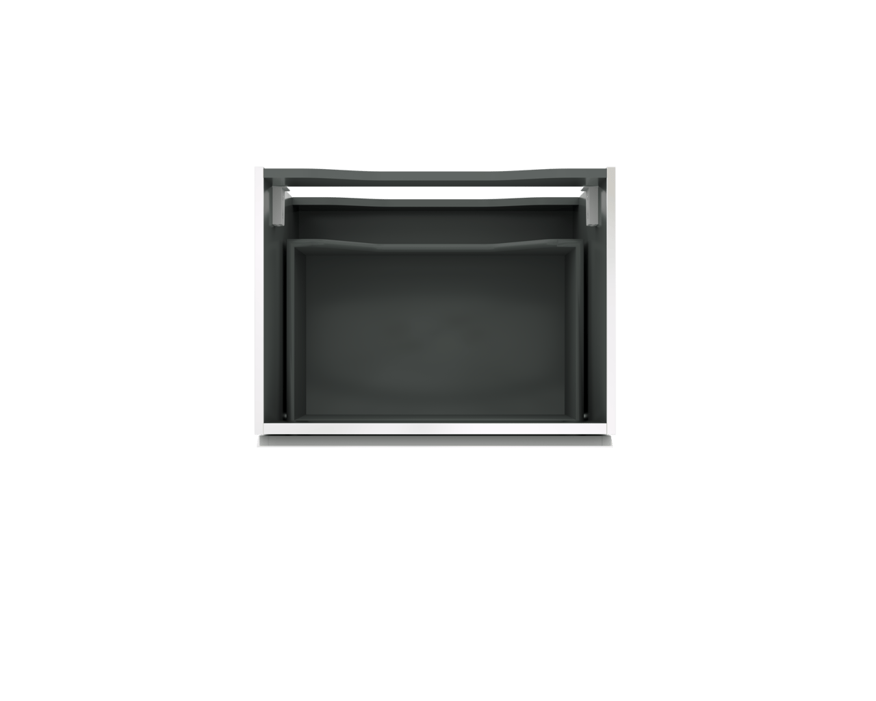 Linie Lado hängender Waschbeckenunterschrank: 60 x 46 cm, Weiß Glänzend, 1 Schublade