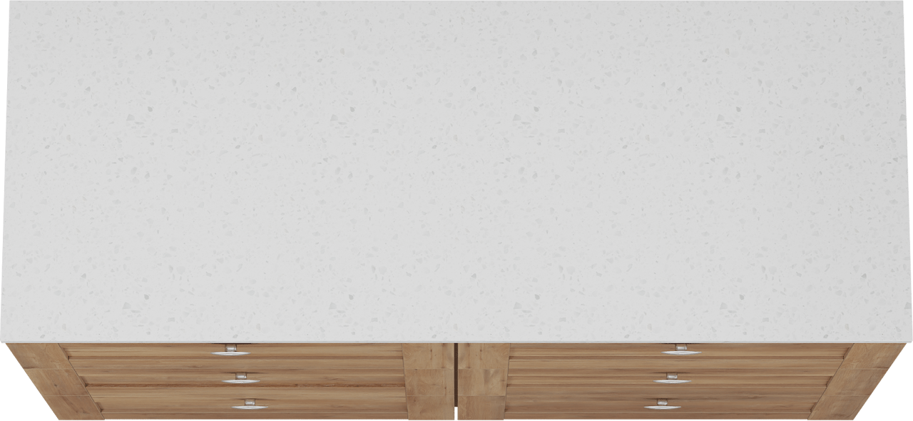 Linie Classo meuble salle de bains à poser 120 x 46 cm chêne naturel avec Lado tablette simple ou double en mélaminé terrazzo blanc