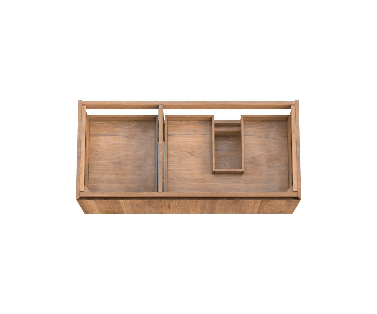 Balmani Idra by Mitra meuble sous-lavabo suspendu 120 x 55 cm asymétrique droite teck 4 tiroirs